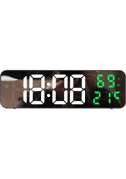 Dijital Duvar Saati Sıcaklık ve Nem Göstergesi Gece Modu Masa Çalar Saat 12/24H Elektronik LED Saat (Yurt Dışından)