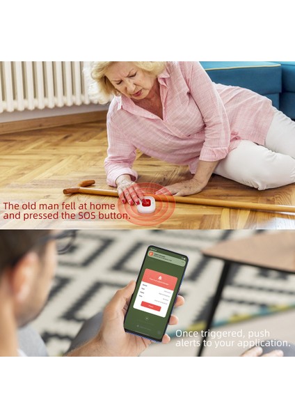 Gui Xulian 1 Paket Tuya Wifi Akıllı Sos Çağrı Düğmesi Kablosuz Bakıcı Çağrı Cihazı Telefon Uyarı Verici Acil Çağrı Düğmesi (Yurt Dışından) fırsatları