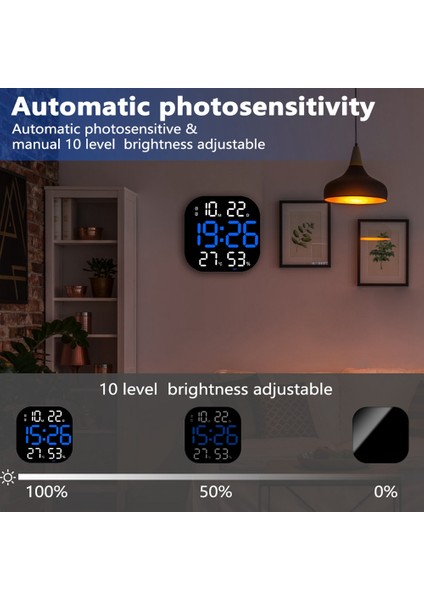 LED Dijital Duvar Saati Uzaktan Kumanda Sıcaklık Tarih Hafta Ekranı Ayarlanabilir Parlaklık Masa Çalar Saat Beyaz (Yurt Dışından) indirimleri