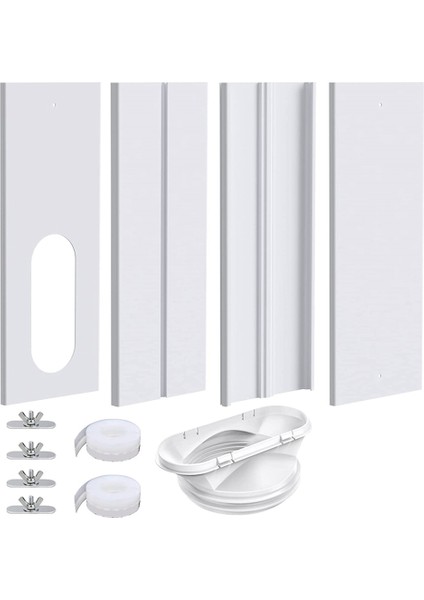 Gui Xulian 2'si 1 Arada Bağlayıcılı Taşınabilir Klima Pencere Kiti, Hortum Için Evrensel Ac Pencere Havalandırması 5.1 Inç/5.9 Inç Çap (Yurt Dışından)