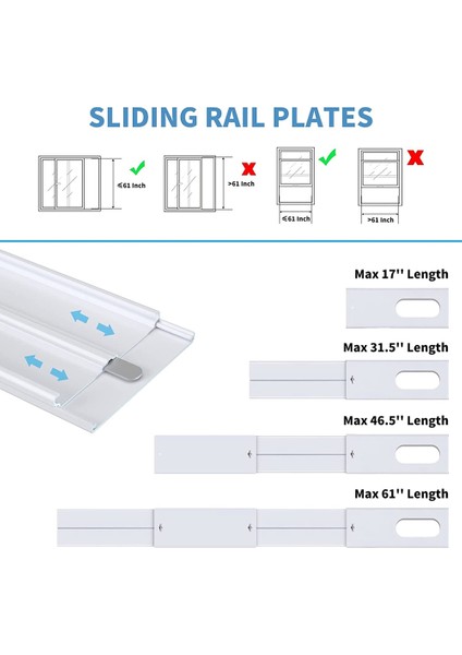Gui Xulian 2'si 1 Arada Bağlayıcılı Taşınabilir Klima Pencere Kiti, Hortum Için Evrensel Ac Pencere Havalandırması 5.1 Inç/5.9 Inç Çap (Yurt Dışından) fiyatları