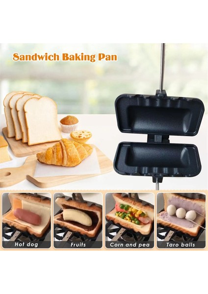 Çift Taraflı Sandviç Tava Yapışmaz Katlanabilir Izgara Kızartma Tavası Kahvaltı Makinesi Için Gözleme Yapımcısı Ekmek Tost (Yurt Dışından)