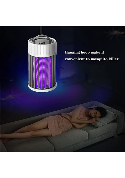 Gui Xulian Sivrisinek Lambası, USB Elektrikli Böcek Öldürücü 360°UV Sinek Zapper, Yatak Odası Otel Için Taşınabilir Böcek Işığı Kapalı ve Açık (Yurt Dışından)