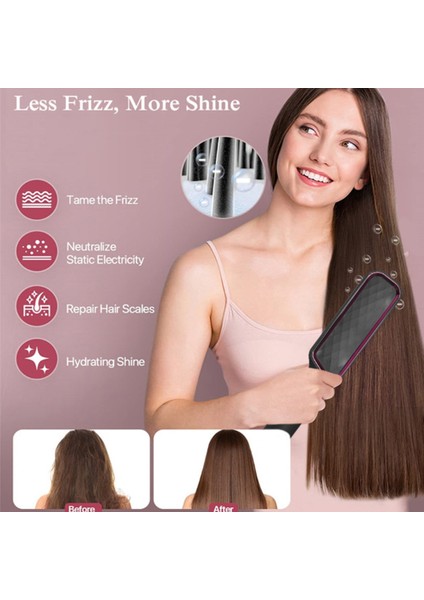 2-In-1 Elektrikli Doğrultma Tarak Düz Saç Düzleştirici Tarak Negatif Anti-Haşlanma Curling Demir Şekillendirici Ingiltere Tak-E (Yurt Dışından)
