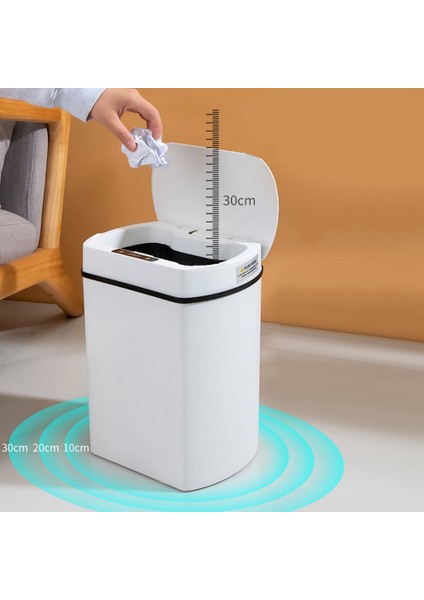 Akıllı Çöp Tenekesi Mutfak Ev Için Akıllı Ev Çöp Kovası Çöp Sepeti Banyo Otomatik Sensörlü Çöp Tenekesi Çöp Siyah 15L (Yurt Dışından)