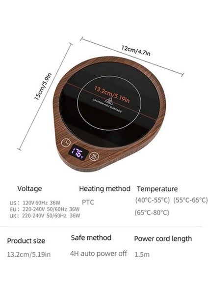 Gui Xulian 3 Sıcaklık Ayarlı Masa Için Kupa Isıtıcı, Kahve Isıtıcı ve Fincan Isıtıcı, Zamanlayıcılı Birleşik Krallık Fişi (Yurt Dışından) indirimleri