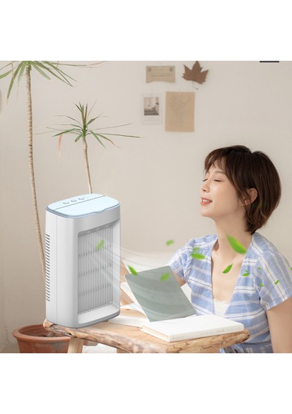 Gui Xulian Taşınabilir Mini Klima Fanı USB Su Su Buharlı Vantilatör Kişisel Hava Soğutma Fanı Masaüstü Nemlendirme Fanı (Yurt Dışından)