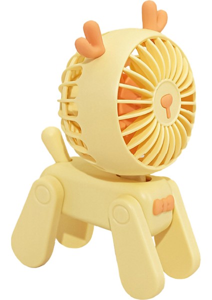 Gui Xulian Mini Masaüstü Dekorasyon Hayranları Sevimli Hayvan Geyik Şarj Edilebilir USB Küçük Elektrikli Fan Öğrenci Yurdu Dekorasyon Fan Sarı (Yurt Dışından) indirimleri