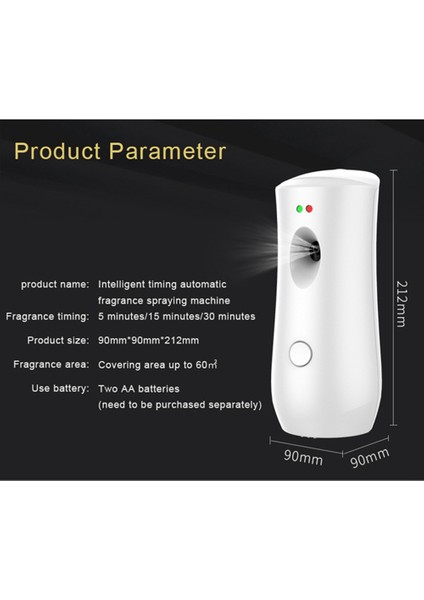 Gui Xulian Otomatik Koku Püskürtme Makinesi Zamanlı Koku Püskürtücü Akıllı Koku Püskürtme Otel Banyo Zamanlı Koku Temizleme, Siyah (Yurt Dışından)