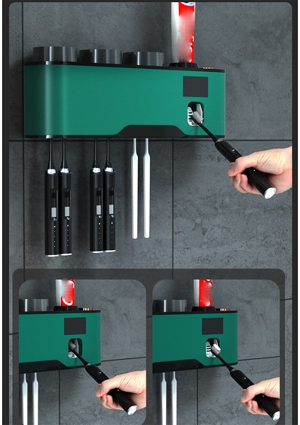 Uv Diş Fırçası Tutucu Otomatik Solar Şarj Diş Macunu Sıkacağı Dağıtıcı Banyo Depolama Rafı Banyo Için Yeşil (Yurt Dışından) indirimleri