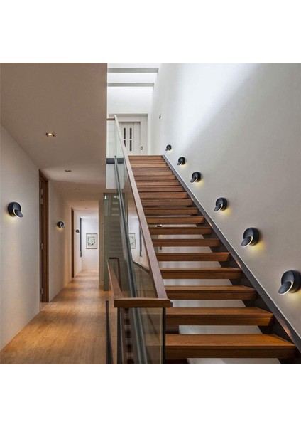 [gui Xulian] 3x Duvar Lambası Işıkları Dekorasyon LED Aydınlatma Spin Gece Lambası 3000 K Ay Tipi Aplikler Siyah (Yurt Dışından) modelleri