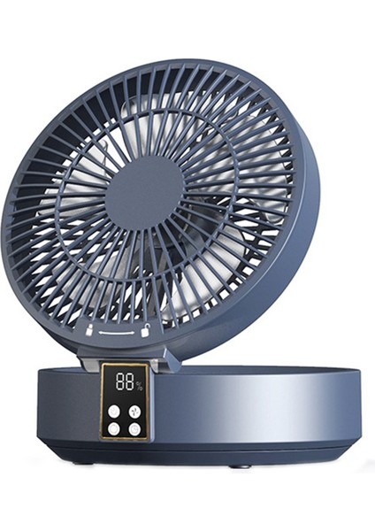 Uzaktan Kumanda Kablosuz Sirkülasyonlu Hava Soğutma Fanı LED Işık Katlanır Elektrikli Duvara Monte Fan Masaüstü Fan Mavi (Yurt Dışından)