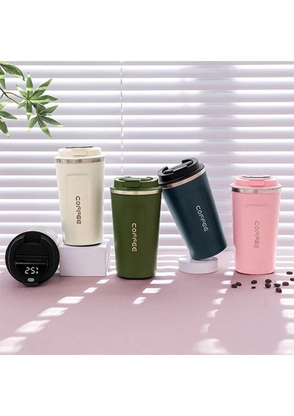 【gui Xulian】2x 510ML Akıllı Kahve Şişesi LED Sıcaklık Göstergesi Termal Kupa Yalıtımlı Kahve Fincanı Beyaz (Yurt Dışından) modelleri