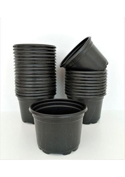 Katı Plastik Çiçek Saksısı 10 Adet (14'lük) Üretim Saksısı Siyah fiyatları
