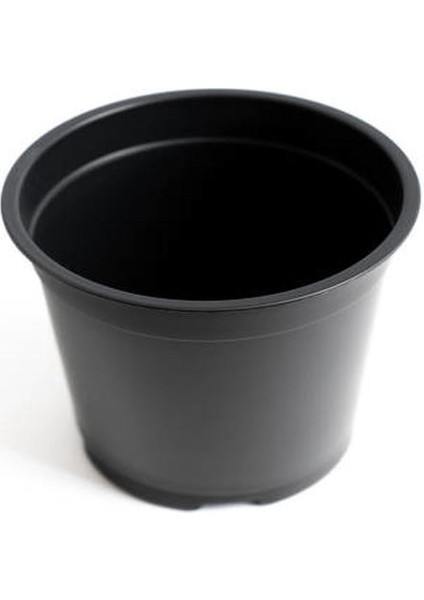 Katı Plastik Çiçek Saksısı 10 Adet (14'lük) Üretim Saksısı Siyah