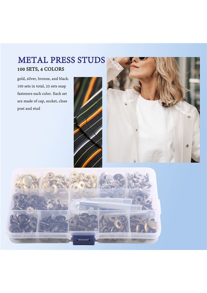 100 Set Deri Çıtçıt Kiti, 12.5mm Metal Çıtçıt Çıtçıt Çıtçıt, Giysiler Için 4 Renk Deri Çıtçıt, Çantalar (Yurt Dışından) fırsatları