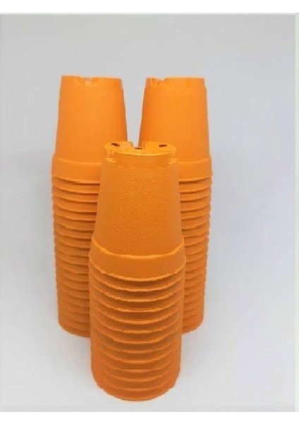 Katı Plastik Sukulent Saksısı 10 Adet Turuncu (5.5 Cm) fiyatları