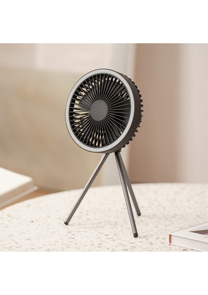10000MAH USB Tripod Güç Banka Işık ile Kamp Fanı Şarj Edilebilir Taşınabilir Sirkülatör Kablosuz Tavan Elektrikli Fan (Yurt Dışından)