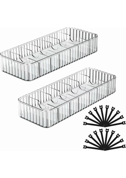 Kablo Saklama Kutuları Organizatörler 2 Paket, 20 Adet Kablo Bağı ile Kablo Şarj Depolama Organizatör Kutusu Kasa (Yurt Dışından)