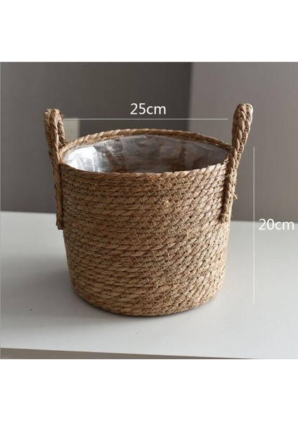 Saman Depolama Sepeti Rattan Zemin Saksı El Sanatları Dekorasyon Modern Oda Yatak Odası Dükkanı (Yurt Dışından) fiyatları