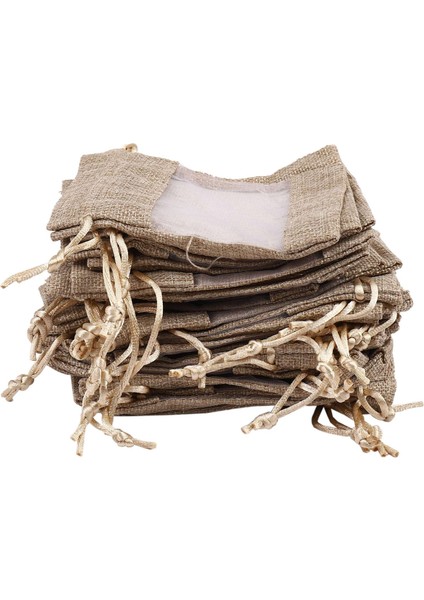 30 Adet Keten Organze Çantalar Çuval Bezi Ipli Kese Noel Hediyeleri Çanta Kahve Çekirdekleri Için Düğün Çantaları Şeker Makyaj Takı Ambalaj 10X14 cm (Yurt Dışından)