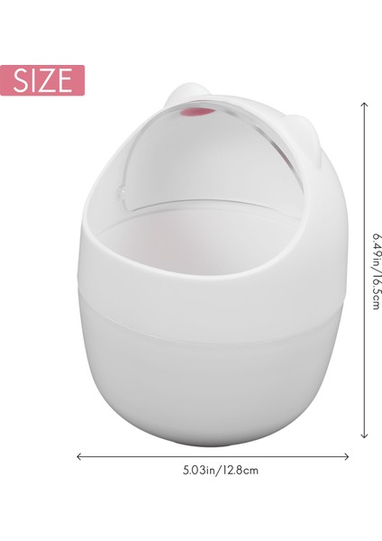 Mini Çöp Kutusu Masaüstü Çöp Sepeti Temizleme Varil Küçük Masa Düzenleyici Depolama Çöp Kovaları Hayvan Çöp Kovası Kağıt Havlu Konteyner Beyaz (Yurt Dışından) fırsatları
