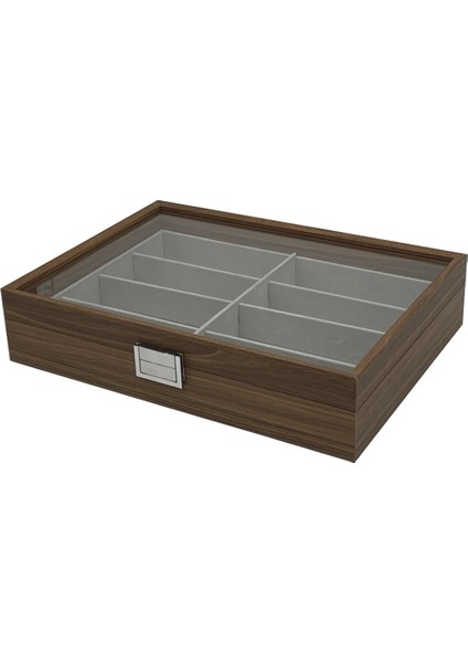 Ceviz Ahşap Güneş Gözlüğü Saklama Ekran Kutusu 8 Yuvaları Depolama Güneş Gözlüğü Vitrin Gözlük Organizatör Toplayıcı Takı (Yurt Dışından)