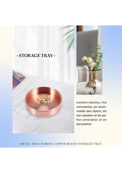 Iskandinav Bakır Yuvarlak Depolama Tepsi Masası Metal Depolama Organizatör Takı Organizatör Küçük Öğeler Depolama Yemekleri Ev Dekorasyonu 10CM x 10CM() (Yurt Dışından) fiyatları