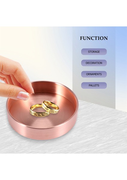 Iskandinav Bakır Yuvarlak Depolama Tepsi Masası Metal Depolama Organizatör Takı Organizatör Küçük Öğeler Depolama Yemekleri Ev Dekorasyonu 10CM x 10CM() (Yurt Dışından) fırsatları