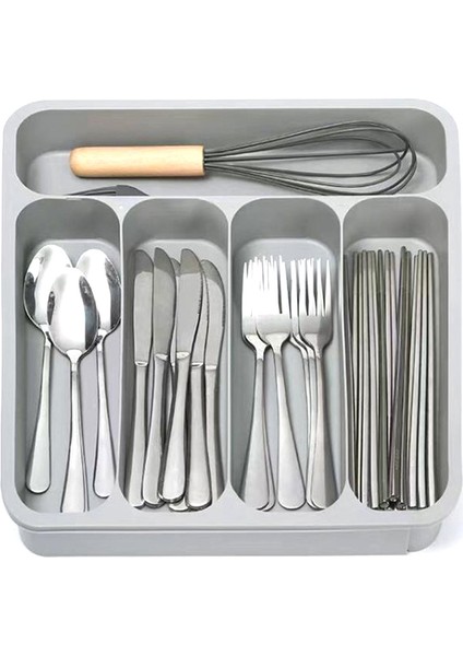 Çekmece Için Plastik Çatal Kaşık Tepsisi, Mutfak Için Gereç Sofra Takımı Sofra Düzenleyici, Standart Çekmeceye Uygun, 5 Bölmeli (Yurt Dışından) modelleri