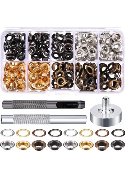 200 Takım 6 mm Metal Grommet Kuşgözü Kiti, Taban ve Delme Deliği Aletleri ve Plastik Kutulu Montaj Aleti Onarımı (Yurt Dışından)