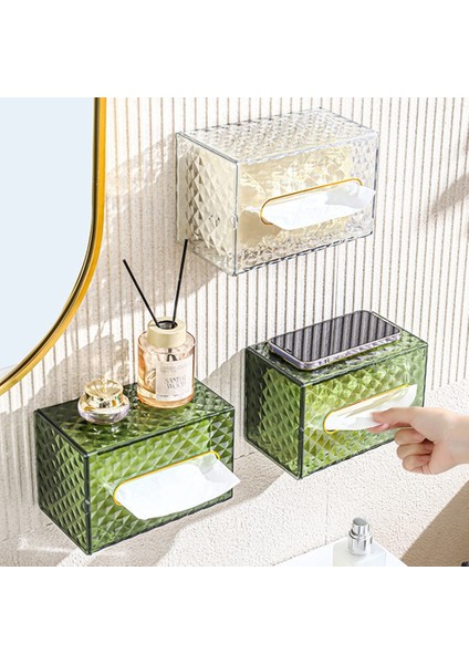 Ev Doku Kutusu Şeffaf Masaüstü Doku Kutusu Pompalama Kağıt Saklama Kutusu Oturma Odası Yemek Odası D (Yurt Dışından) fiyatları