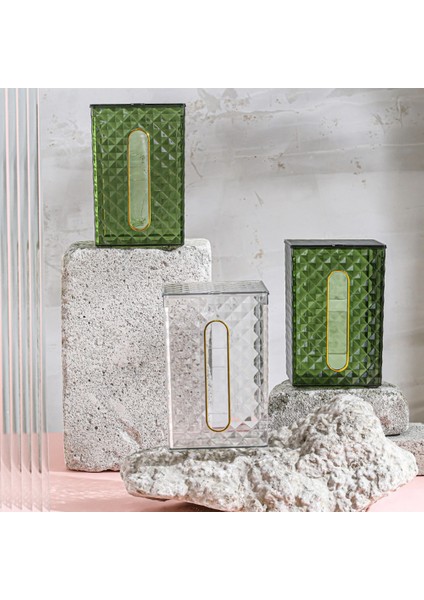 Ev Doku Kutusu Şeffaf Masaüstü Doku Kutusu Pompalama Kağıt Saklama Kutusu Oturma Odası Yemek Odası D (Yurt Dışından) fırsatları