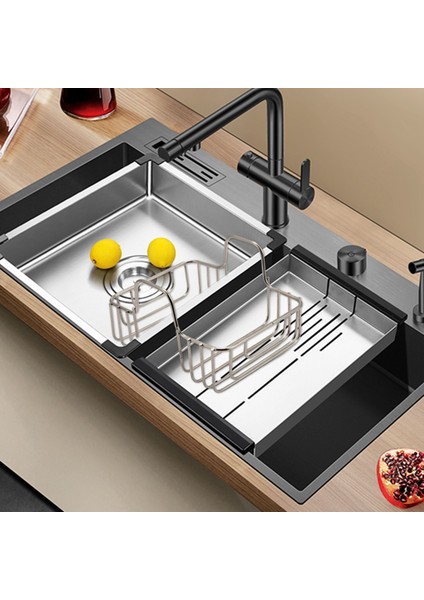 Mutfak Gadget Çift Lavabo Iç Askı Bulaşık Makinesi Sünger Çelik Bilye Paslanmaz Çelik Depolama Rafı Meyve Rafı (Yurt Dışından)