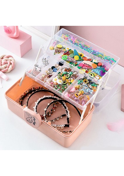 Çocuk Saç Aksesuarları Saklama Kutusu Kız Lastik Bant Headdress Masaüstü Bitirme Soyunma Mücevher Kutusu (Mini) (Yurt Dışından)