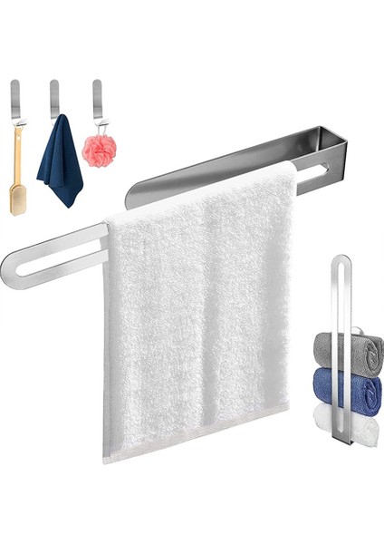 El Havlusu Tutucu, Güçlü Kendinden Yapışkanlı El Havlusu Halkası, Kalınlaşmak Paslanmaz Çelik El Havlusu Bar/raf Gümüş (Yurt Dışından)