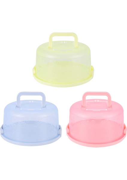 3 x Plastik Yuvarlak Kek Kutusu Taşıyıcı Kolu Pasta Saklama Kutuları Tatlı Konteyner Kapak Kılıfı Doğum Günü Düğün Parti Mutfak (Yurt Dışından) fiyatları