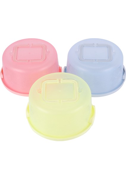 3 x Plastik Yuvarlak Kek Kutusu Taşıyıcı Kolu Pasta Saklama Kutuları Tatlı Konteyner Kapak Kılıfı Doğum Günü Düğün Parti Mutfak (Yurt Dışından) fırsatları