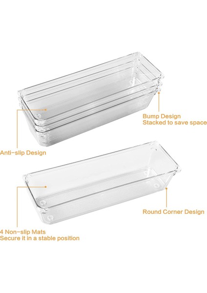 16 Adet Plastik Çekmece Organizatör Eşya Kovaları Temizle Çekmece Bölücüler Tepsiler Makyaj, Takı (Yurt Dışından) fiyatları