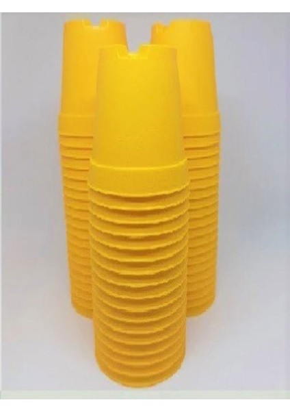 Katı Plastik Sukulent Saksısı 20 Adet Sarı (5.5 Cm) modelleri