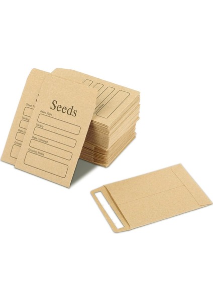 100 Adet Tohum Zarfları 3,54 x 2,36 Inç Kahverengi Kraft Kağıt Tohum Paketleri Zarflar Yeniden Kapatılabilir Kendinden Sızdırmazlık Tohum Paketleri (Yurt Dışından)