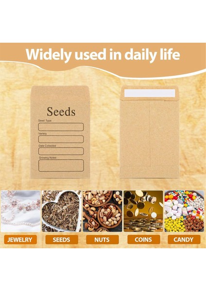 100 Adet Tohum Zarfları 3,54 x 2,36 Inç Kahverengi Kraft Kağıt Tohum Paketleri Zarflar Yeniden Kapatılabilir Kendinden Sızdırmazlık Tohum Paketleri (Yurt Dışından) fiyatları