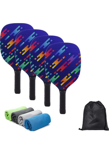 Pickleball Kürekler, Ahşap Pickleball Kürekler, Ergonomik Yastık Kavrama ile Pickleball Seti, Erkekler Kadınlar Için Hediyeler C (Yurt Dışından)