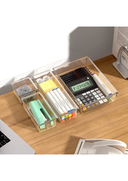 16 Adet Şeffaf Plastik Çekmece Organizatör Seti, Olmayan/çatlak Banyo Vanity Çekmece Organizatör Tepsiler Bölücüler (Yurt Dışından) fırsatları