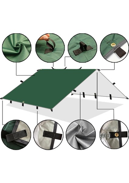 Açık Tente Tarp Su Geçirmez Kamp Plaj Güneşlik Barınak Gölge Yağmur Sinek Çadır Haki 3X4M (Yurt Dışından) modelleri