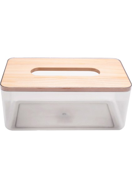 Minimalist Mendil Kapak Tutacağı, Banyo Için Modern Şeffaf Dikdörtgen Bambu Yüz Mendil Dispenseri, Yatak Odası (Yurt Dışından)