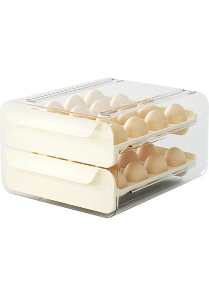 2 Tier 32 Çekmece Yumurta Saklama Kutusu Plastik Mutfak Buzdolabı Konteyner Organizatör Yumurta Tepsi Tepsisi (Yurt Dışından) fiyatları