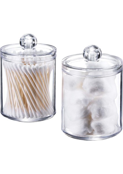 Dağıtıcı Kavanozlar Banyo Tutucu Saklama Kutusu Şeffaf Plastik Akrilik Kavanoz Pamuk Topu, Pamuklu Çubuk, Q-Ipuçları, Pamuk Yuvarlar (Yurt Dışından) fırsatları