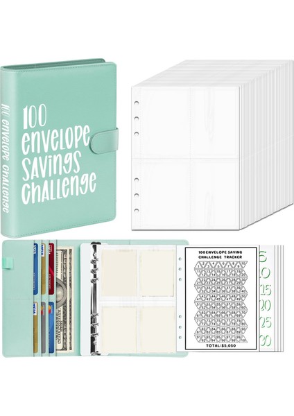 100 Zarf Mücadelesi Ciltleyici, Para Tasarrufu Mücadele Kitabı, Zarflar Para Tasarrufu Mücadelesi Bütçe Ciltleyici, Yeşil (Yurt Dışından) fiyatları