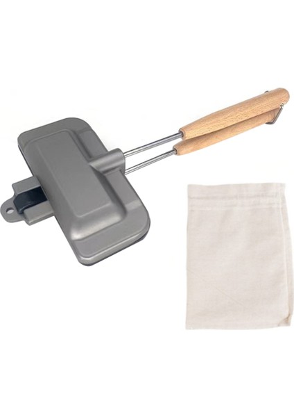 Çift Taraflı Sandviç Tava + Saklama Çantası Yapışmaz Katlanabilir Izgara Kızartma Tavası Hotdog Ekmek Tost Kahvaltı Makinesi (Yurt Dışından) fırsatları